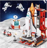 Bộ lego vũ trụ 886 chi tiết + 3 phi hành gia Bộ đồ chơi lắp ghép lego tàu