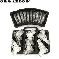 ORGANBOO 10 Grids Ice Cream Maker Silicone Ice Cube Mold Bullet Gun Shape Ice Cube Tray DIY  Drinking Bar Tool Ice Maker Ice Cream Moulds