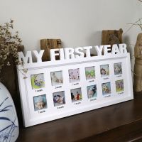 Creative DIY 0-12 Month Baby MY FIRST YEAR Pictures Display Plastic Photo Frame Souvenirs Commemorate Kids Growing Memory Gift