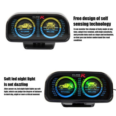 Car Angle Tilt Green Backlight Inclinometer For Off Road 4x4 Vehicle Universal Compass Balance Level Slope Meter Gauge