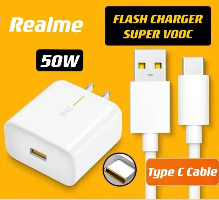 Realme 50W Super VOOC charger Flash charging wall charger with Micro ...