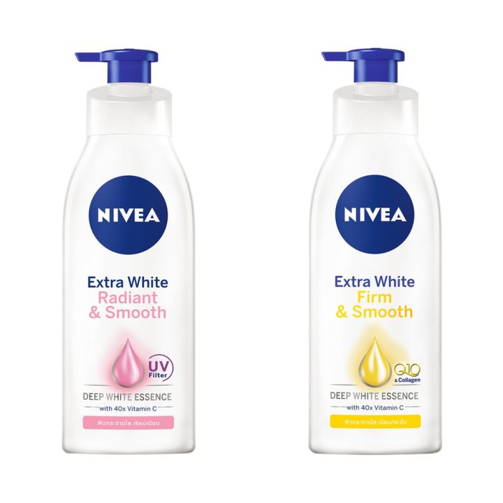 nivea-นีเวีย-โลชั่น-เอ็กตร้า-ไวท์-เรเดียนท์-แอนด์-สมูท-เฟิร์ม-แอนด์-สมูท-โลชั่นทาผิว-โลชั่นบำรุงผิว-บำรุงปัญหาผิวคล้ำเสีย-ผิวดูกระจ่างใส