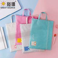 File Bag Zipper Bag A4 Book Portable Handle Bag Colorful Oxford Fabric School Stationery Products 33.5x25.5cm(2PCS)
