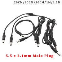 1Pcs DC Power Supply Cable Adapter 5.5 x 2.1mm DC Male to Male Plug CCTV Camera LED Extension Wire Connector 20CM 150CM DIY Cord