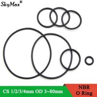 100 buah NBR O segel cincin ketebalan Gasket OD 3 80mm CS 1 2 3 4mm karet Spacer tahan minyak mesin cuci bentuk bulat