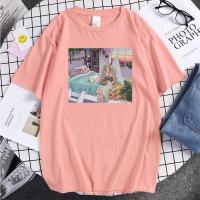 Summer Sunsets Angel Print T-Shirts Manfashion Loose Mens Punk Tshirts Harajuku Comfortable Clothes Crewneck Short Sleeve Tee S-4XL-5XL-6XL