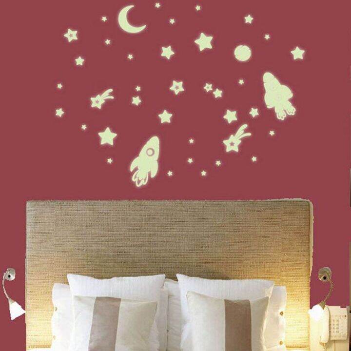 wallpaper-sticker-for-wall-wallpaper-dinding-wallpaper-xunjie-diy-luminous-home-decor-art-decal-kids-baby-room-glow-in-dark-space-stars-planet-rocket-wall-stickers