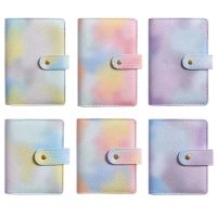 Eye catching A6/A7 Loose leaf Notebook Cover 6 Round Ring Binder Notepad with Card Holder for College Students Girl Gift
