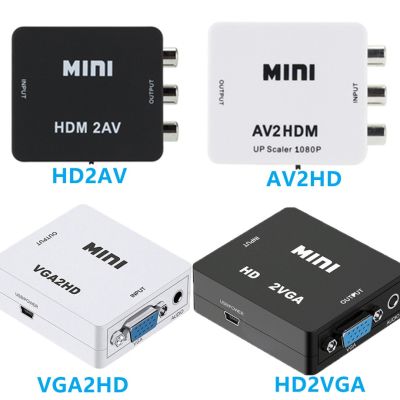 №✉ HDMI-compatible TO AV Converter AV/CVSB L/R Video Box HD 1080P AV2HD Support NTSC PAL Output HDMI-compatible To VGA Converter
