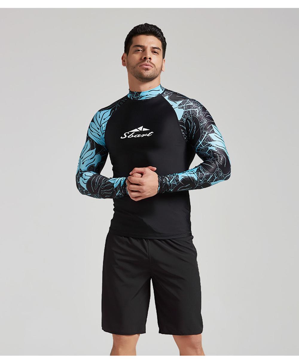 SBART Surf Wetsuit Men Swimwear Short Sleeve T-shirt Swimming Diving Suit Tops 