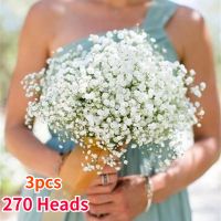 90 Heads 52cm White Babies Breath Artificial Gypsophila Flowers Bouquets For Wedding Birthday Decoration Home Garden Fake Flower