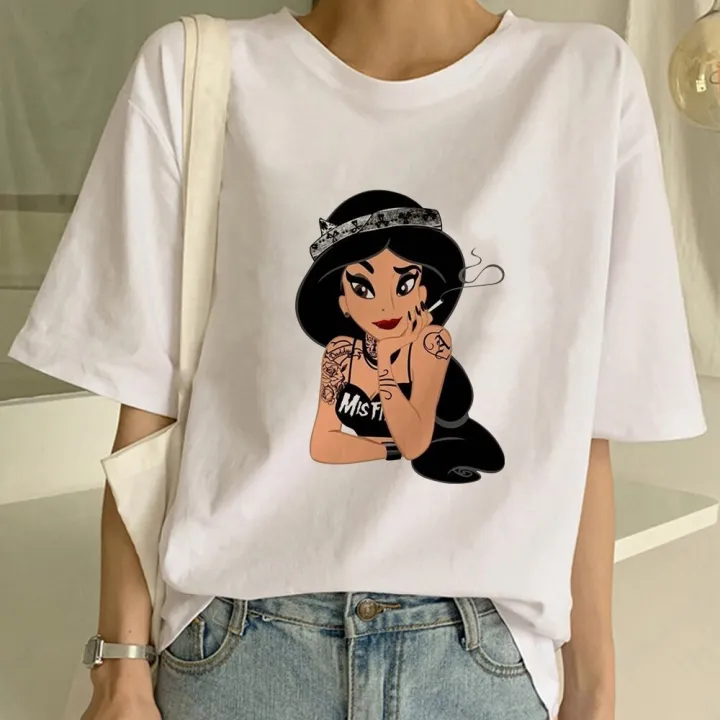 Disney Princess Snow White Tattoo Punk Skull Design Long Sleeves Graphic T Shirt Personal customization Family Vacation Birthday party Tees Tops  Wish