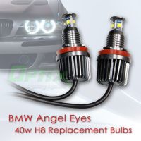 40W สำหรับ Bmw H8 Angel Eyes แหวนเฮโล Led ต้องมีปัจจัย E60 E61 E70 E71 E82 E89 E90 E92 E93 X5 1 3 5ชุดสีขาว