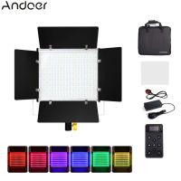 Andoer W480RGB แสงไฟสำหรับถ่ายภาพแบบ Bi-Color แผงไฟ LED 40W 480ชิ้นลูกปัดนำ2500-9000K หรี่แสงได้20เทคนิคพิเศษไฟ DC /Np ชุดแบตเตอรี่ขับเคลื่อนด้วยรีโมทคอนโทรลประตูโลหะหน้าจอ LCD