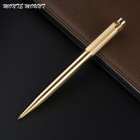 ◆◑﹊ Luxury ball pen Platinum Golden Slender body school Carved pattern Business office Medium nib Ballpoint Pens New