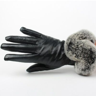GO BALLISTIC YA Genuine Sheep Leather S With Fur Wrist Lady Winter High Quality Velvet Windproof