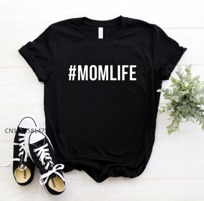 #MOMLIFE Letters Print Women Basic Tshirt Premium Casual Funny T Shirt For Lady Girl Top Tee Hipster