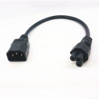 IEC 320 C14 Male Plug to IEC C5 Female Cloverleaf short AC Power cable cord 20CM For Laptop notebookk AC power adapter