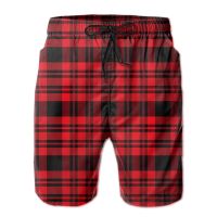 Checkered Red Tartan Quick Dry Swimming Shorts For Men Swimwear Man Swimsuit Swim Trunks Summer Bathing Beach Wear