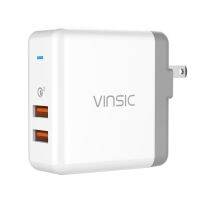 CarCool VINSIC Universal ที่ชาร์จเร็วขนาด36W แบบพกพาได้ Dual USB ท่องเที่ยวกลางแจ้งซ็อกเก็ตชาร์จผนังหัวชาร์จสำหรับสมาร์ทโฟน