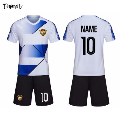 Adult Football Jerseys Mens Soccer Short Sleeve shirt and shorts Men Football Uniforms Soccer Team Jersey Print name number logo