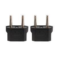 2 x Converter Plug Adapter American to European Current Plug Black