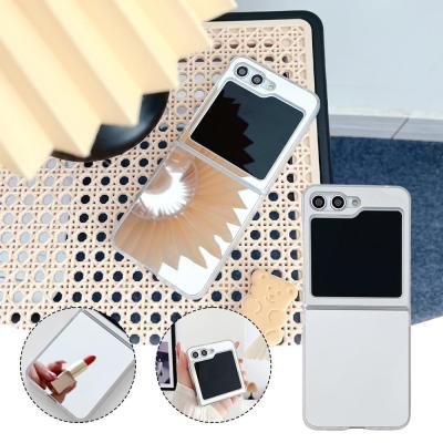 Solid Color Makeup Mirror Folding Mobile Phone Case Flip5 Galaxy Z Suitable For Samsung S3O0