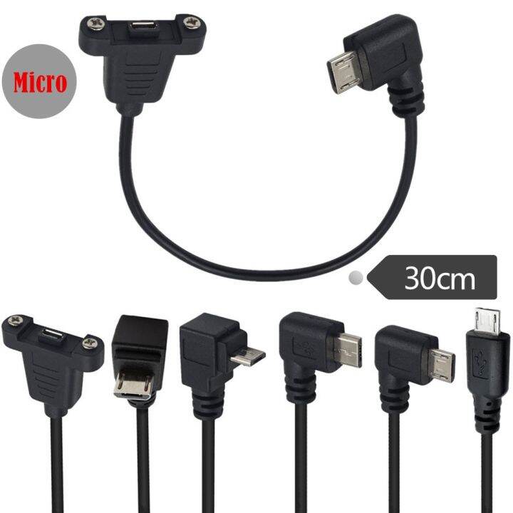 kabel-tipe-dudukan-panel-ekstensi-daya-wanita-usb-mikro-jantan-ke-usb-mikro-sudut-kanan-90-derajat-dengan-sekrup-untuk-data-isi-daya