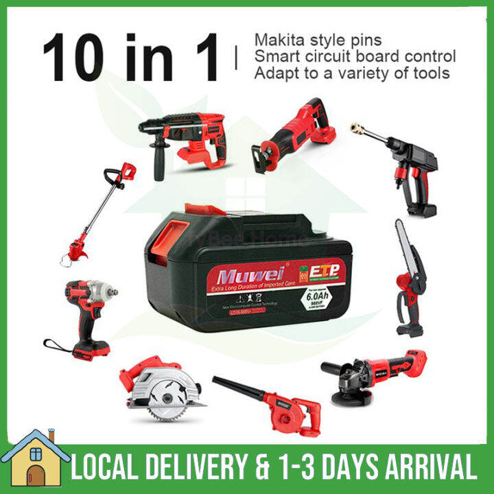 【Ready Stock】Large capacity lithium battery Cordless drill battery for Makita battery 12v