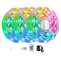 15M LED Strips Lights 3528 RGB Mutil Color Changing Flexible Lights with 24 Key Remote for Bedroom TV Backlight