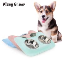 Cute Cat Bowl Pet Bowls Dog Food Double Bowl Pet Cat Water Elevated Feeder