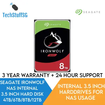 Seagate IronWolf ST8000VN002 - hard drive - 8 TB - SATA 6Gb/s - ST8000VN002  - Internal Hard Drives 