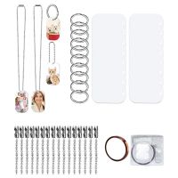 88Pcs Sublimation Stamping Blank Aluminum Dog Tags, with Chain Necklace Chain Key Rings Heat Tape for Pet ID, Pendant