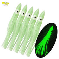 ShiningLove Fishing Squid Skirts Glow Lures Luminous 20PCS Octopus SkirtsTrolling Lure Soft Plastic Fishing Bait 9.5cm/16cm