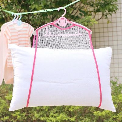 Creative Breathable Pillow Drying Nets Balcony Hanger Net Cushion Dry Bag Mesh Storage Holder Clothes Rack