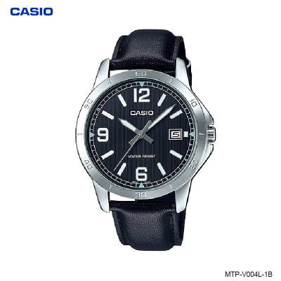Casio นาฬิกาข้อมือ ผู้ชาย สายหนัง รุ่น MTP-V004L MTP-V004L-1B MTP-V004L-1B2 MTP-V004L-2B MTP-V004L-3B