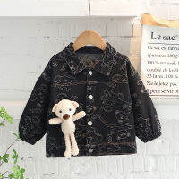 Kids bear Coat 1-4Y Spring Autumn cowboy Girl Boys Jackets Childrens Coats Outerwear Baby Tops Toddler Girls Denim jacket