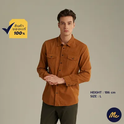 Mc Jeans เสื้อเชิ้ตแขนยาว ผู้ชาย สีน้ำตาล MSLZ171
