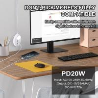 สถานีชาร์จ USB Multi-Port USB Power Hub Charger PD20W Dual Type-C และ USB รูปไข่แบบพกพาพร้อมไฟสัมผัสสำหรับเสียง