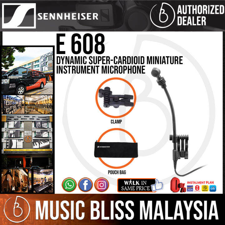 Sennheiser e 608 Dynamic Supercardioid Miniature Instrument Microphone