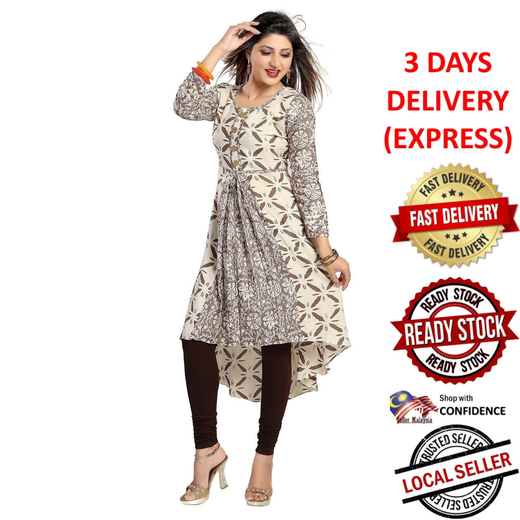 Indian Designer Cotton Rayon Party Wear Short Top/Tunic/Kurtis/Kurta 
