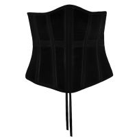 ผู้หญิงเซ็กซี่ Sheer ตาข่าย Underbust Corset Top Crisscross Lace-Up Bandage Bustier Slimming เอวเข็มขัด Cincher Body Shaper