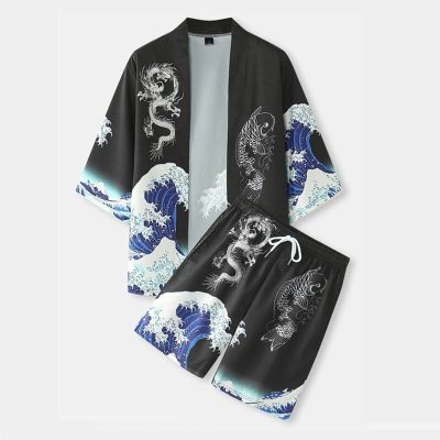 Ukiyo-e Kanagawa Sea Wave Carp 3D Print Japanese Kimono Haori Yukata Cosplay Women/Men Summer Short Sleeve Streetwear Shirt