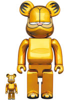 BEARBRICK GARFIELD GOLD CHROME 100％ &amp; 400％