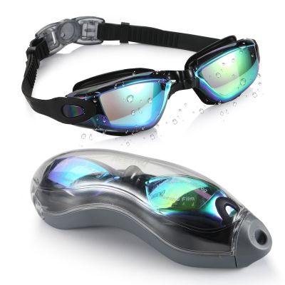 Hot style adult goggles conjoined earplugs swimming goggles anti-fog hd plating available for straight men and women -yj230525
