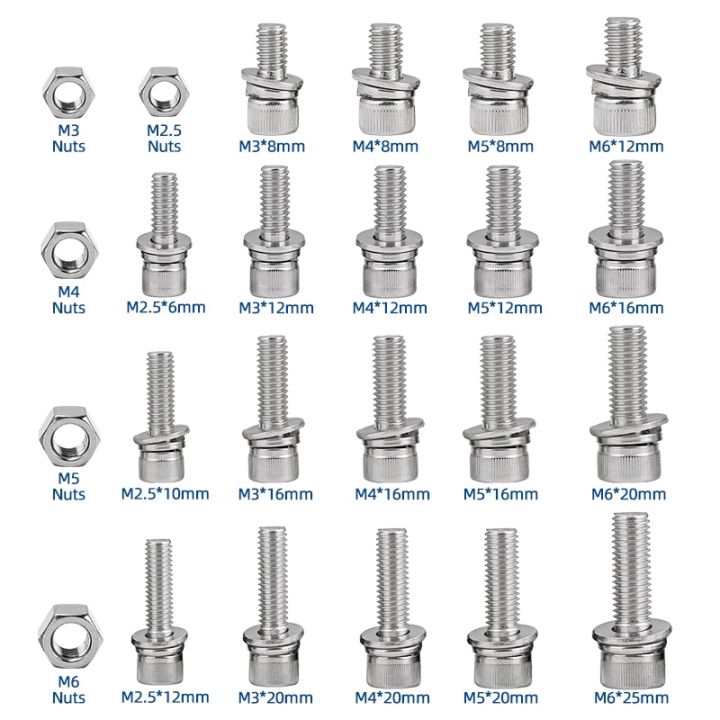 nindejin-สกรูสแตนเลส-m-2-5-m-3-m-4-m-5-m-6-340-ชิ้น