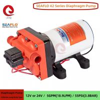 SEAFLO ปั๊มน้ำไดอะแฟรมซีรีส์42 55PSI 5.0GPM 12V 24V เรือยอชต์เรือเรือเดินสมุทรปั๊มน้ำชนิดดูดน้ำเอง RV 4แชมเบอร์