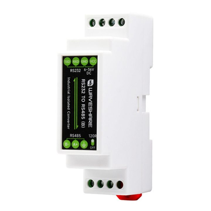 waveshare-industrial-rail-type-rs232-to-rs485-converter-300-115200bps-active-digital-isolation-wide-voltage