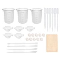 Diy Epoxy Resin Tools Measure Cups Silicone Cup Mix Stick Wooden Sticks Dropper Adjustment Adjuster Jewelry Making Hand