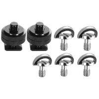 7 Pcs for DSLR Camera 1/4 Inch Adapter:5 Pcs Quick Release Plate Mounting Screw D-Ring D Shaft QR Screw Adapter &amp; 2 Pcs 20 Hot Shoe Mount Adapter Tripod Screw to Flash Hot Shoe